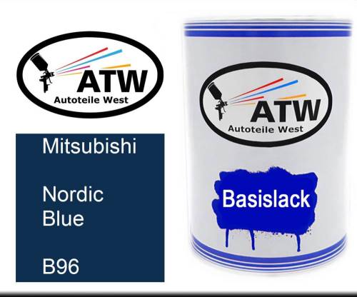 Mitsubishi, Nordic Blue, B96: 500ml Lackdose, von ATW Autoteile West.